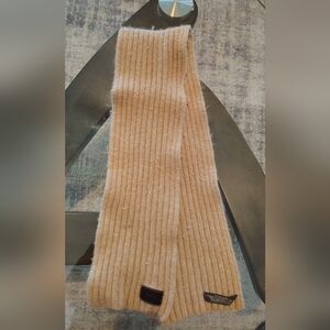 Coach Tan Ribbed Knit Scarf
